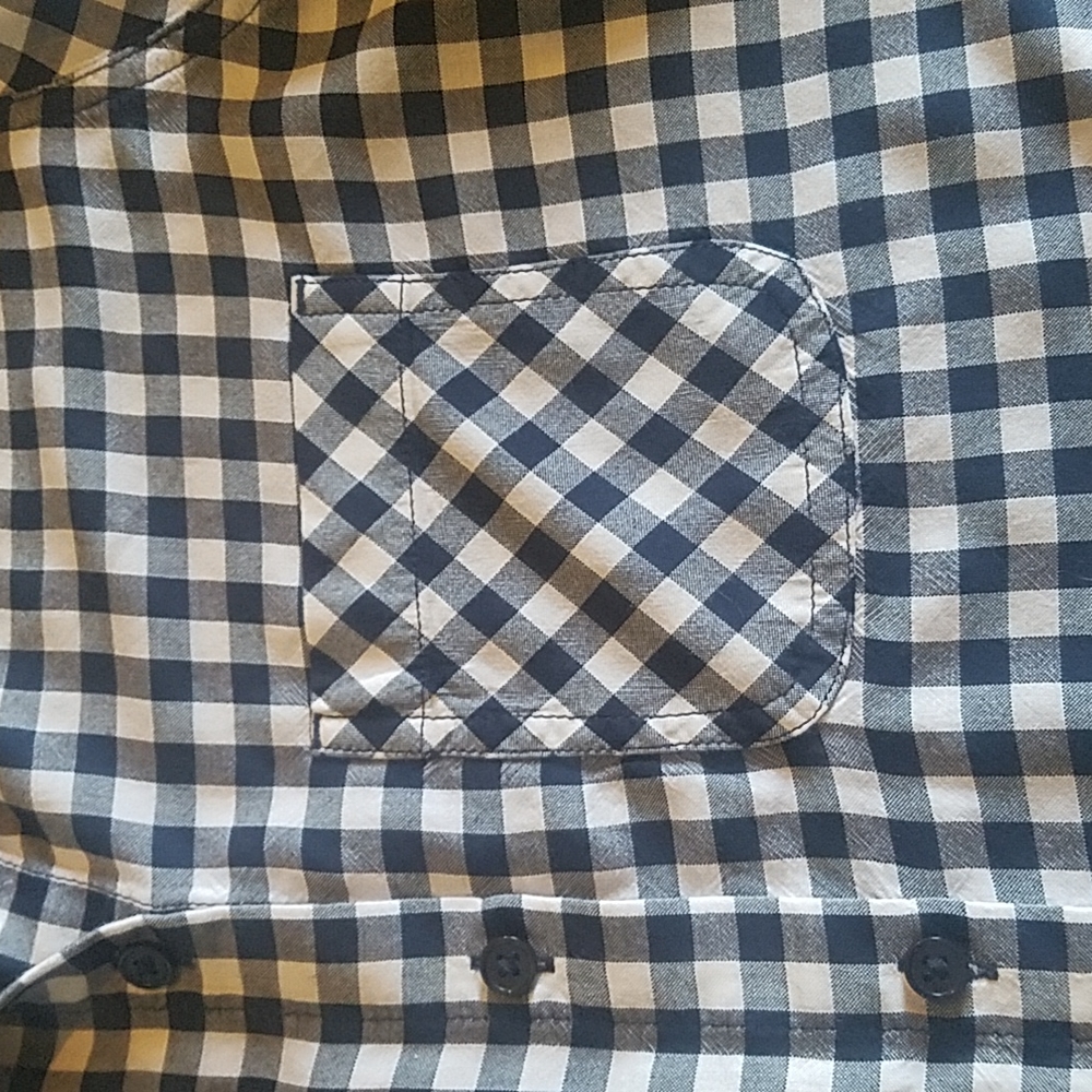 Blue ombre plaid button down - Picture 3 of 10